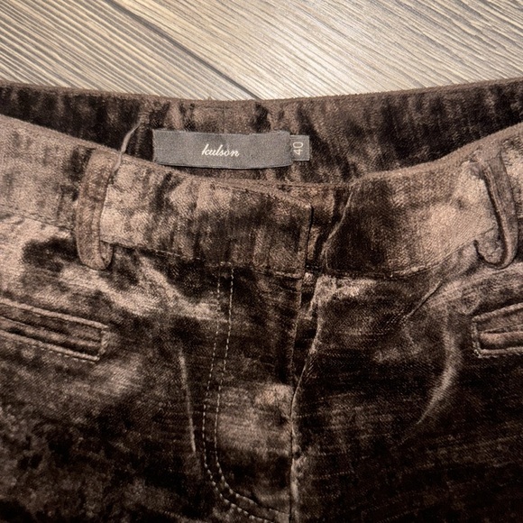 Italian rich colored brown velvet trousers by Kulson size 40 is a us size 8-10 - Picture 4 of 14